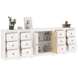 Buffet Blanc 230x35x80 cm Bois massif de pin