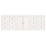 Buffet Blanc 230x35x80 cm Bois massif de pin