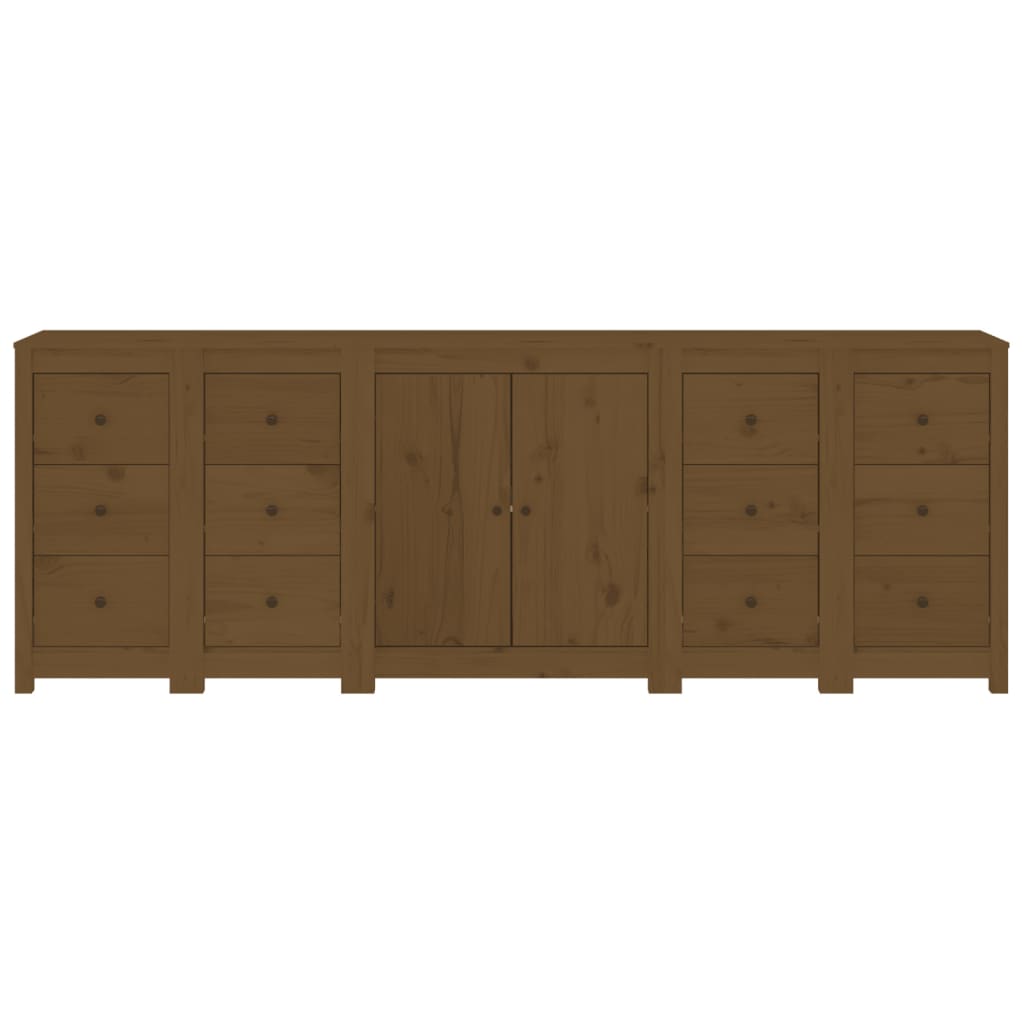 Buffet Marron miel 230x35x80 cm Bois massif de pin