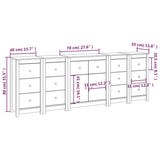 Buffet 230x35x80 cm Bois massif de pin