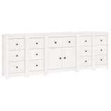 Buffet Blanc 230x35x80 cm Bois massif de pin