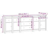 Buffet 230x35x80 cm Bois massif de pin