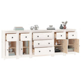 Buffet Blanc 230x35x80 cm Bois massif de pin