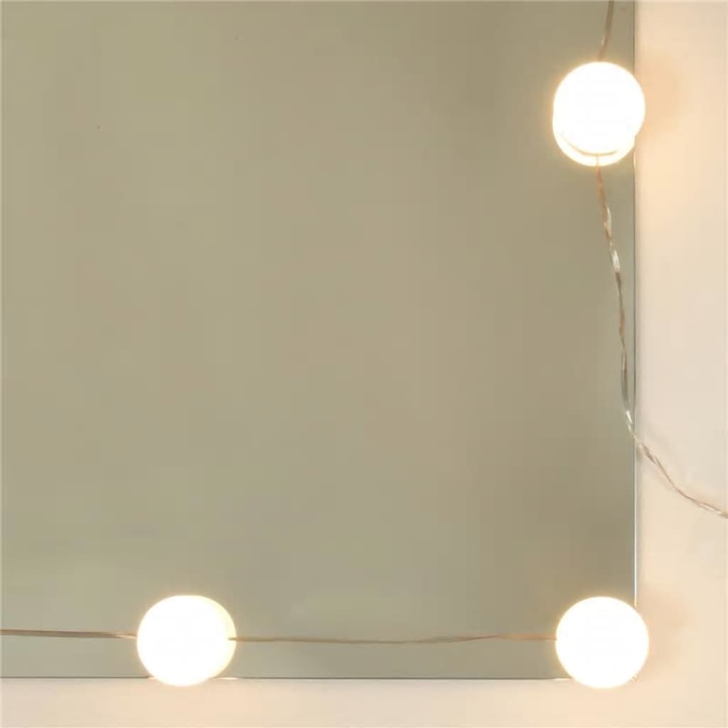 Ensemble de coiffeuse avec LED Blanc brillant Bois d'ingénierie