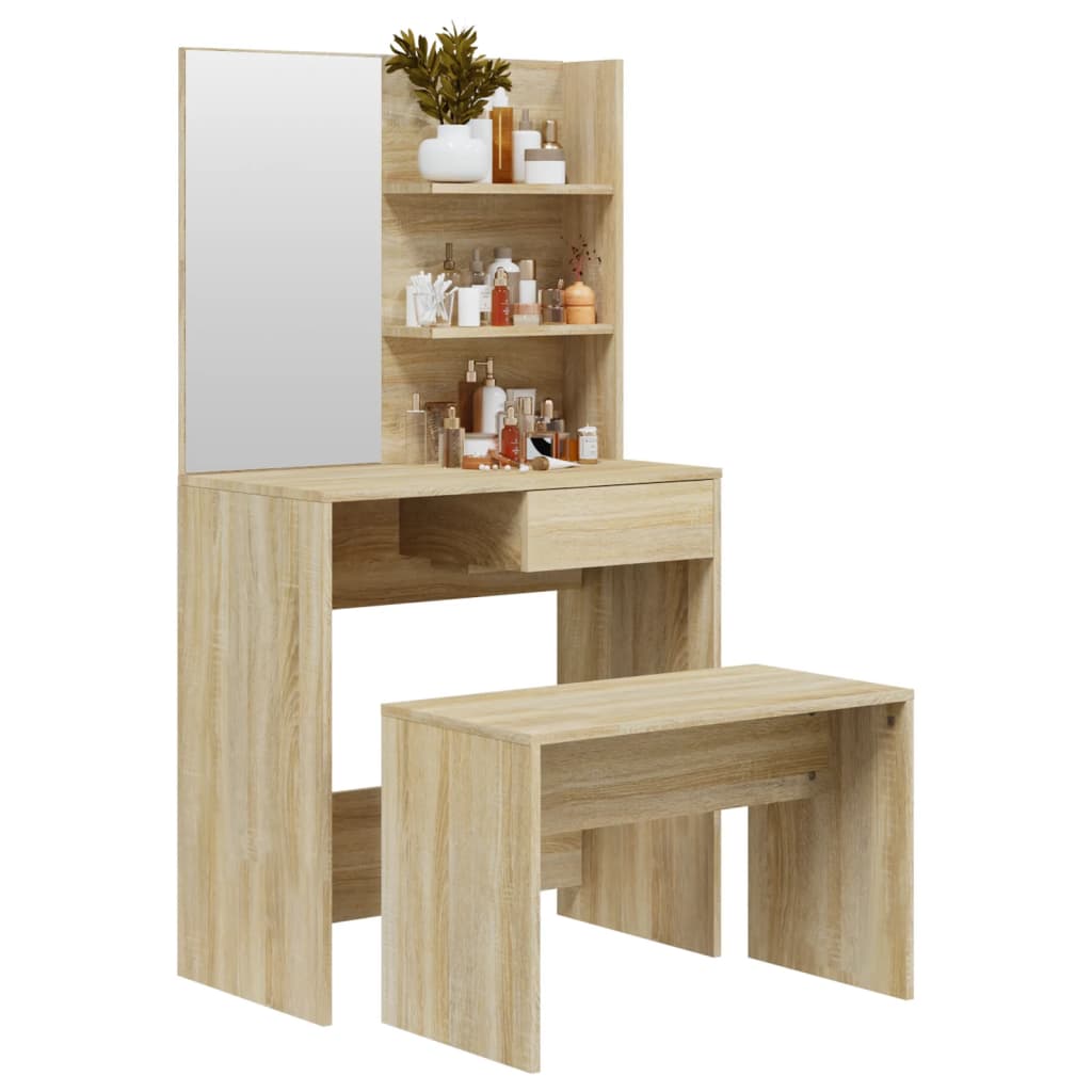 Sonoma Oak Dressing Table Set 74.5x40x141 cm