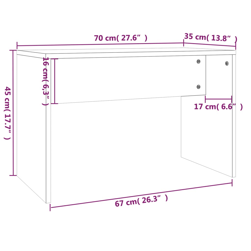 Schminktischset Betongrau 74,5x40x141 cm