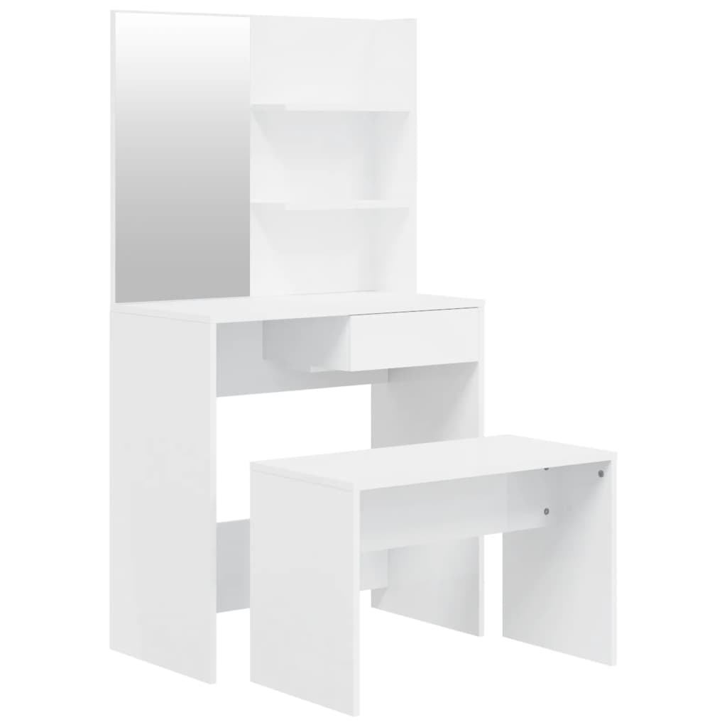 Ensemble de coiffeuse Blanc brillant 74,5x40x141 cm