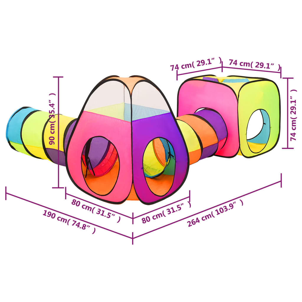Tente de jeu pour enfants Multicolore 190x264x90 cm