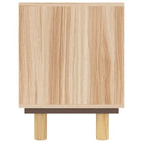 Meuble TV Marron 80x30x40cm Bois de pin massif et rotin naturel