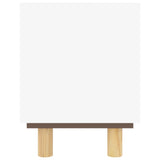 Meuble TV Blanc 105x30x40cm Bois de pin massif et rotin naturel