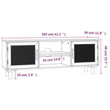 Meuble TV Marron 105x30x40 cm Bois de pin massif rotin naturel