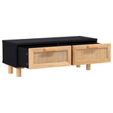 Table basse Noir 80x40x30 cm Bois d'ingénierie et pin massif