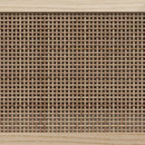 Porte-manteau mural Blanc Bois d'ingénierie et rotin naturel