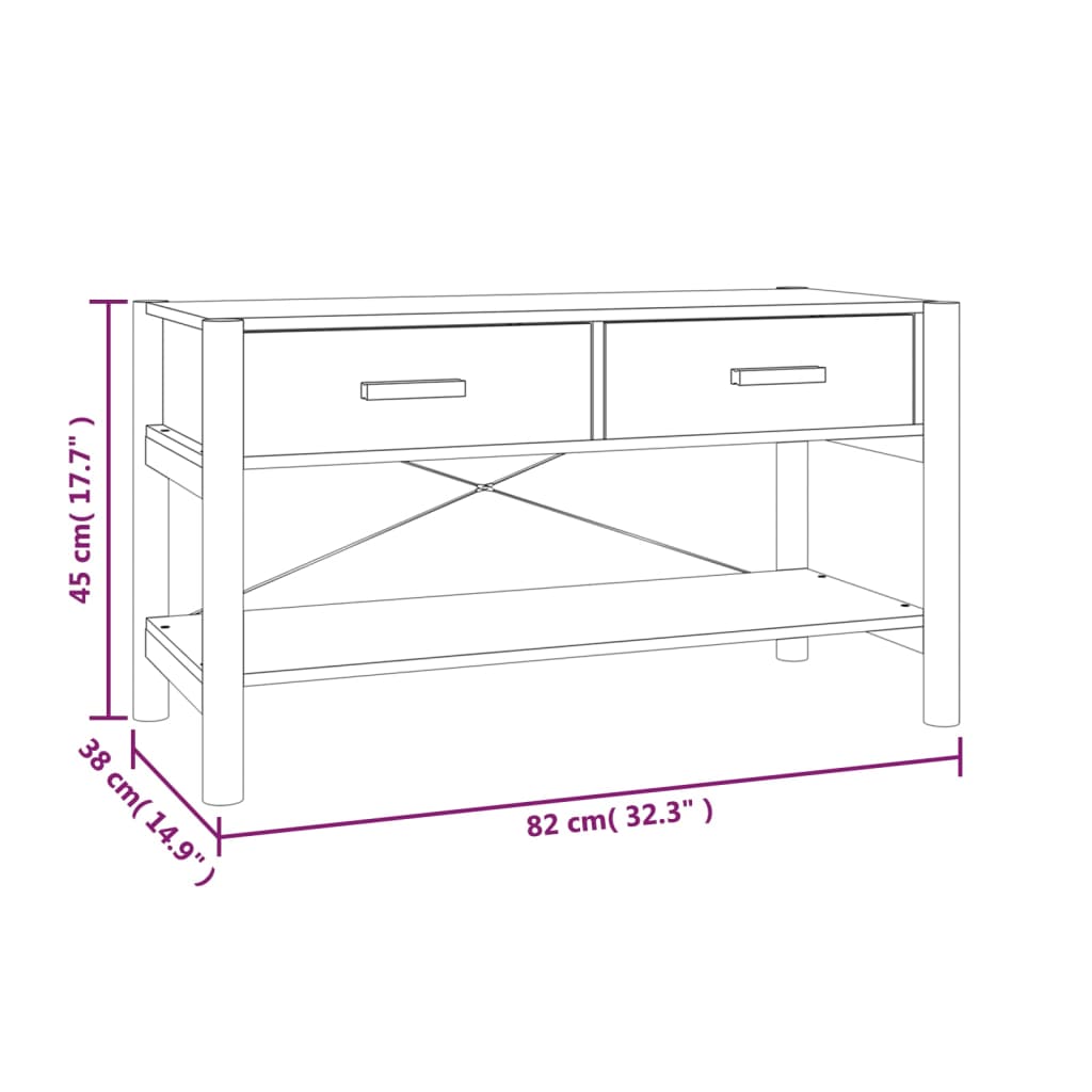 Meuble TV 82x38x45 cm Bois d'ingénierie