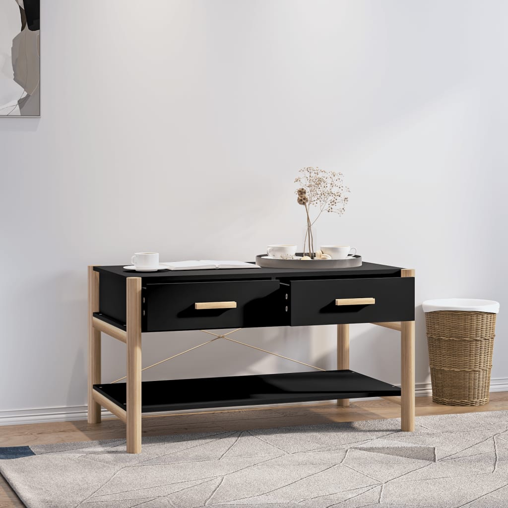 Table basse Noir 82x48x45 cm Bois d'ingénierie