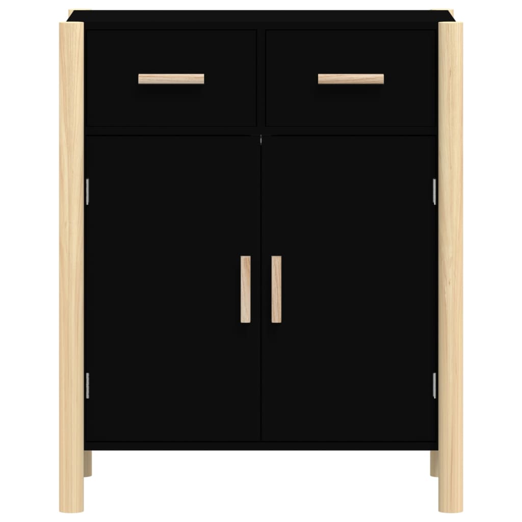 Schwarzes Sideboard 62x38x75 cm Holzwerkstoff