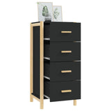 Black high sideboard 42x38x90 cm Engineered wood