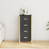 Black high sideboard 42x38x90 cm Engineered wood