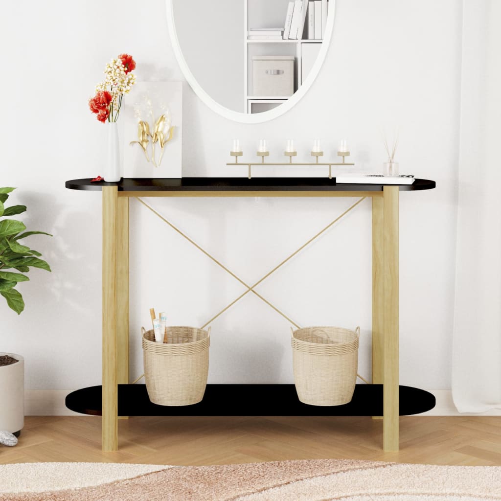 Console table Black 110x38x75 cm Engineered wood