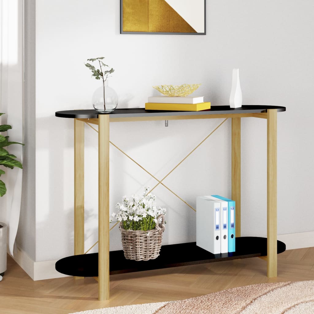 Console table Black 110x38x75 cm Engineered wood