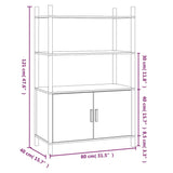 Buffet haut Blanc 80x40x121 cm Bois d'ingénierie