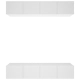 Meubles TV 4 pcs blanc 80x30x30 cm bois d'ingénierie