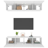 Meubles TV 4 pcs blanc 80x30x30 cm bois d'ingénierie