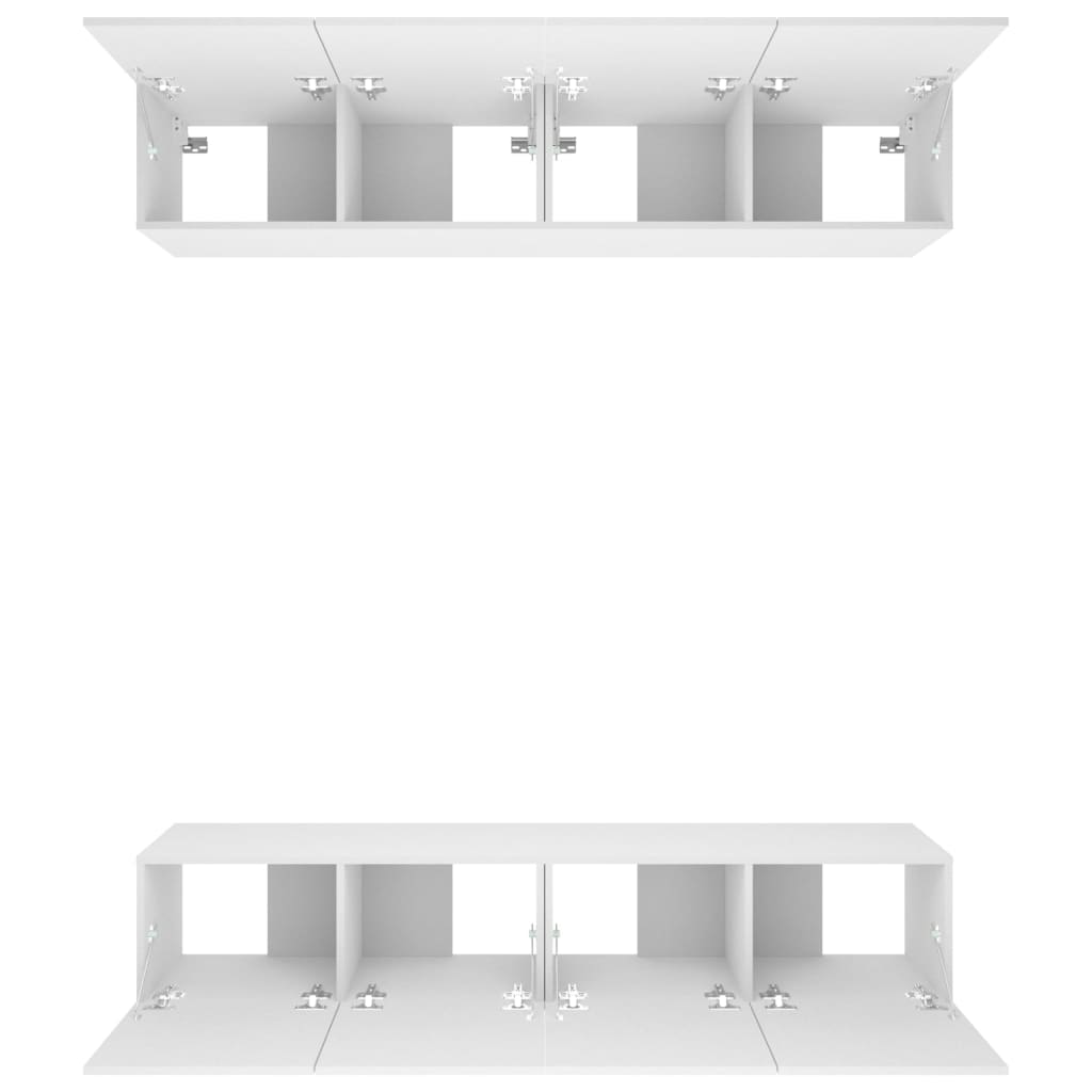 Meubles TV 4 pcs blanc 80x30x30 cm bois d'ingénierie