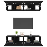 Meubles TV 4 pcs Noir 80x30x30 cm Bois d'ingénierie