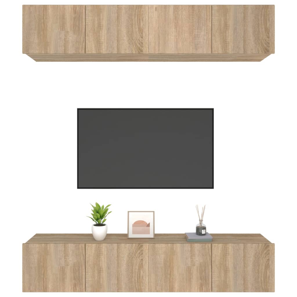 Meubles TV 4 pcs chêne sonoma 80x30x30 cm bois d'ingénierie