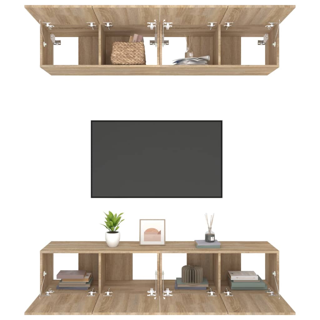 Meubles TV 4 pcs chêne sonoma 80x30x30 cm bois d'ingénierie