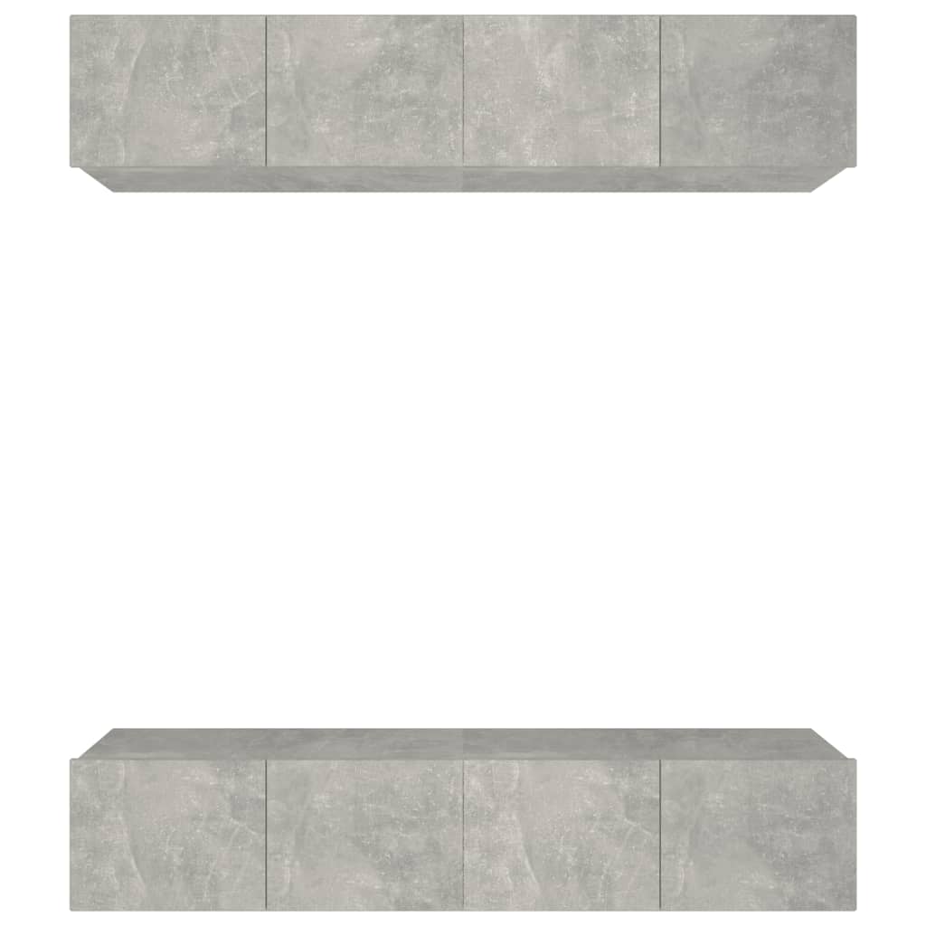 Meubles TV 4 pcs gris béton 80x30x30 cm bois d'ingénierie