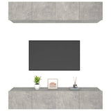 Meubles TV 4 pcs gris béton 80x30x30 cm bois d'ingénierie