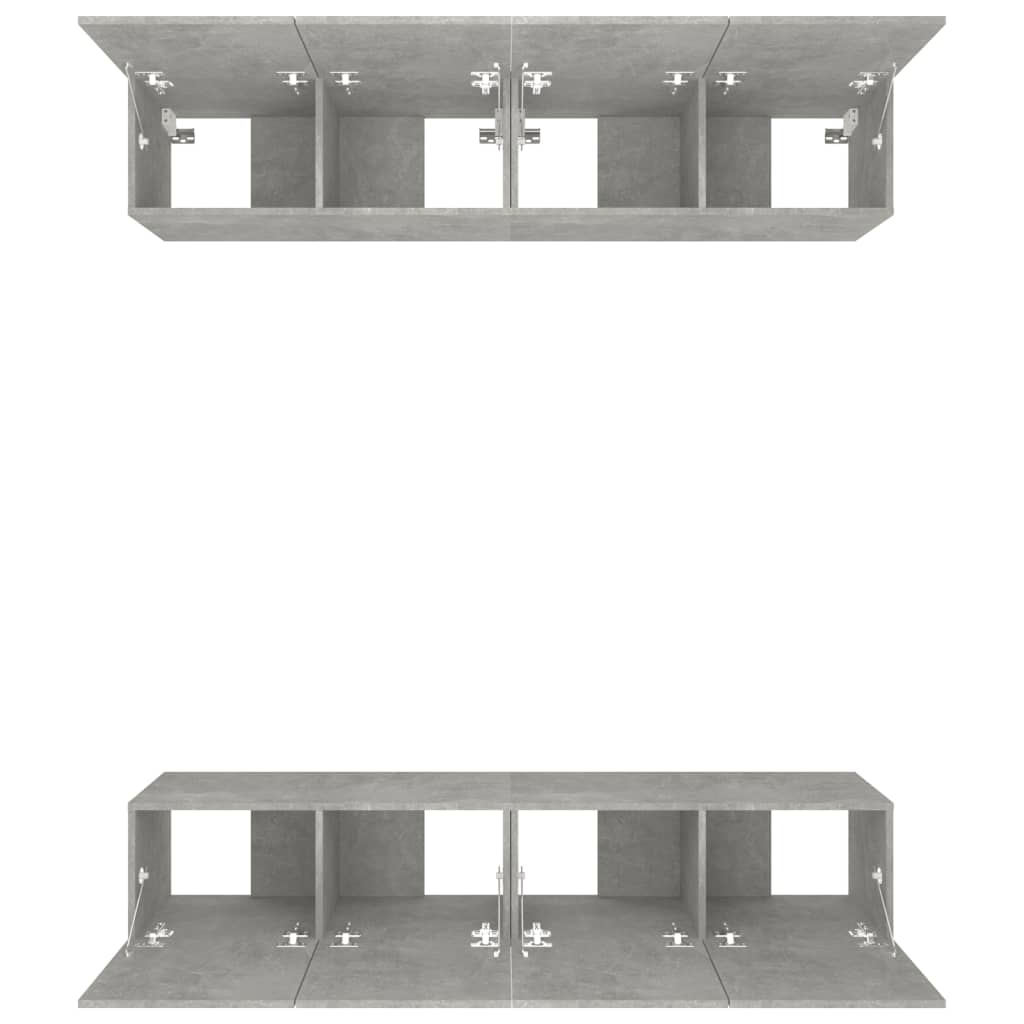 Meubles TV 4 pcs gris béton 80x30x30 cm bois d'ingénierie