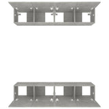 Meubles TV 4 pcs gris béton 80x30x30 cm bois d'ingénierie