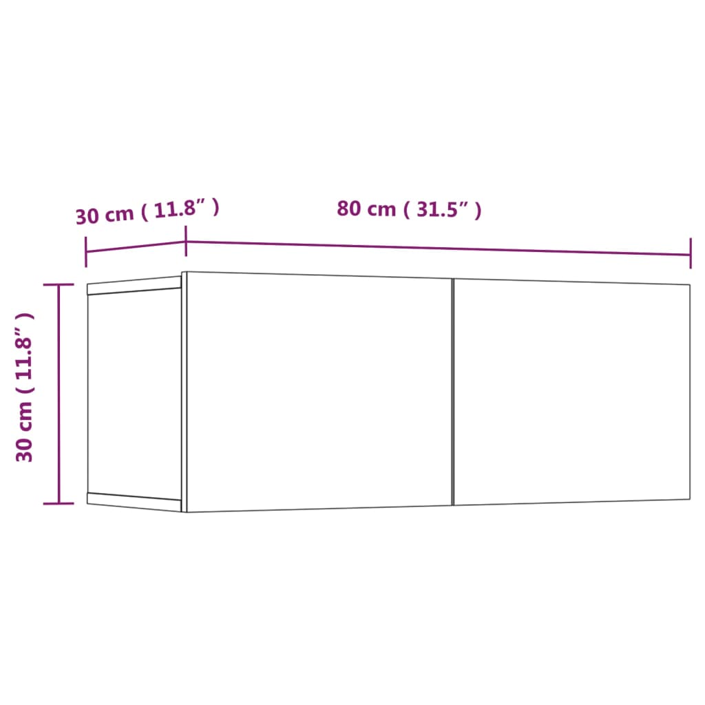 Meubles TV 4 pcs Blanc brillant 80x30x30 cm Bois d'ingénierie