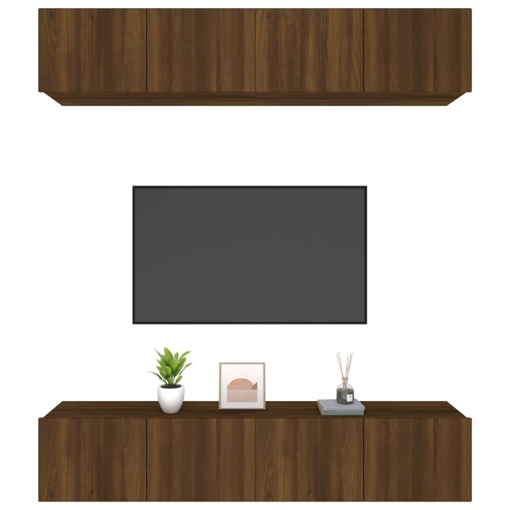 Meubles TV 4 pcs chêne marron 80x30x30 cm bois ingénierie