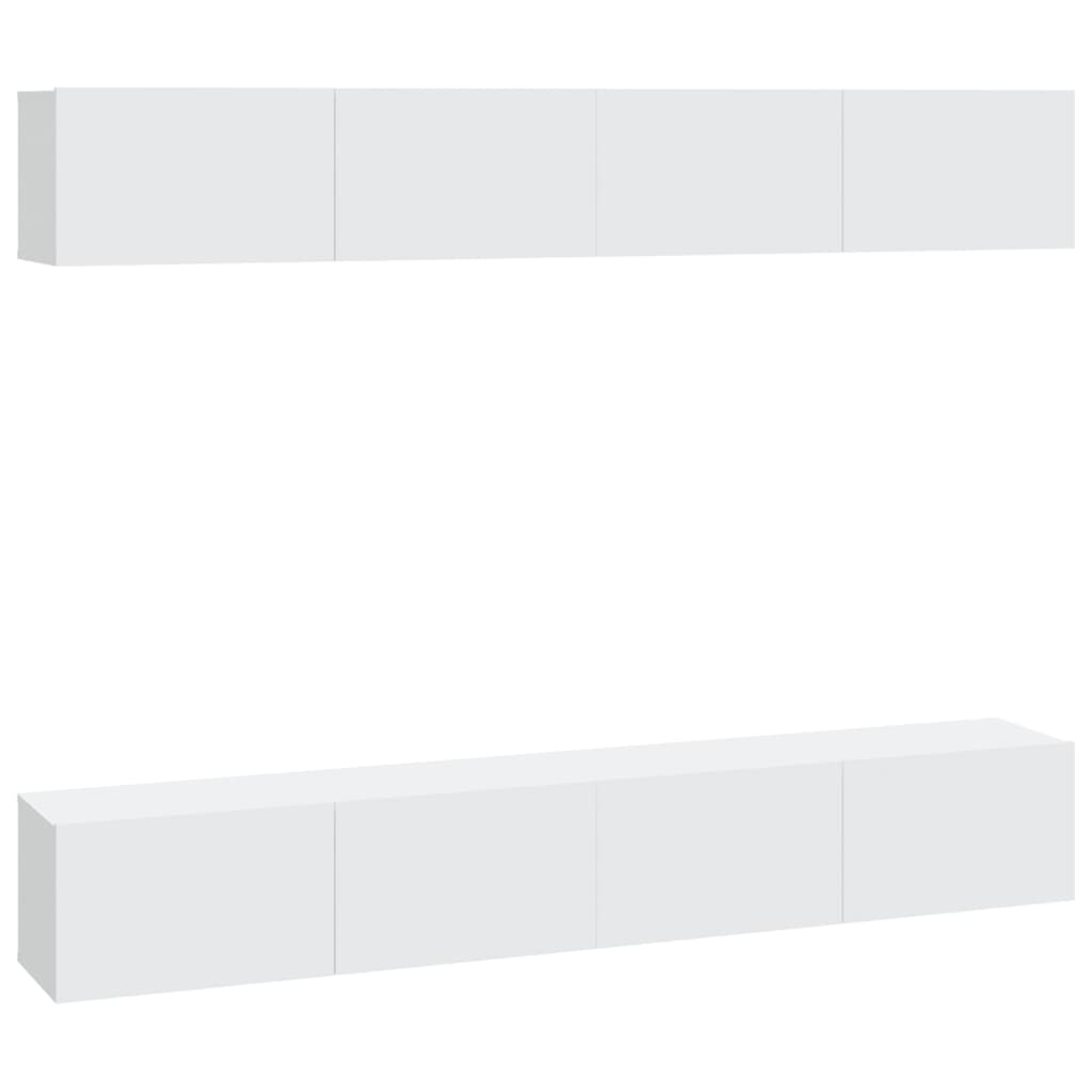 Meubles TV muraux 4 pcs blanc 100x30x30 cm