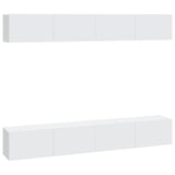 Meubles TV muraux 4 pcs blanc 100x30x30 cm