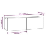 Meubles TV muraux 4 pcs blanc 100x30x30 cm