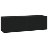 Meubles TV muraux 4 pcs Noir 100x30x30 cm