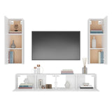 Ensemble de meubles TV 4 pcs Blanc Bois d'ingénierie