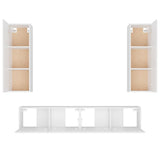 Ensemble de meubles TV 4 pcs Blanc Bois d'ingénierie