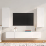 Ensemble de meubles TV 4 pcs Blanc Bois d'ingénierie