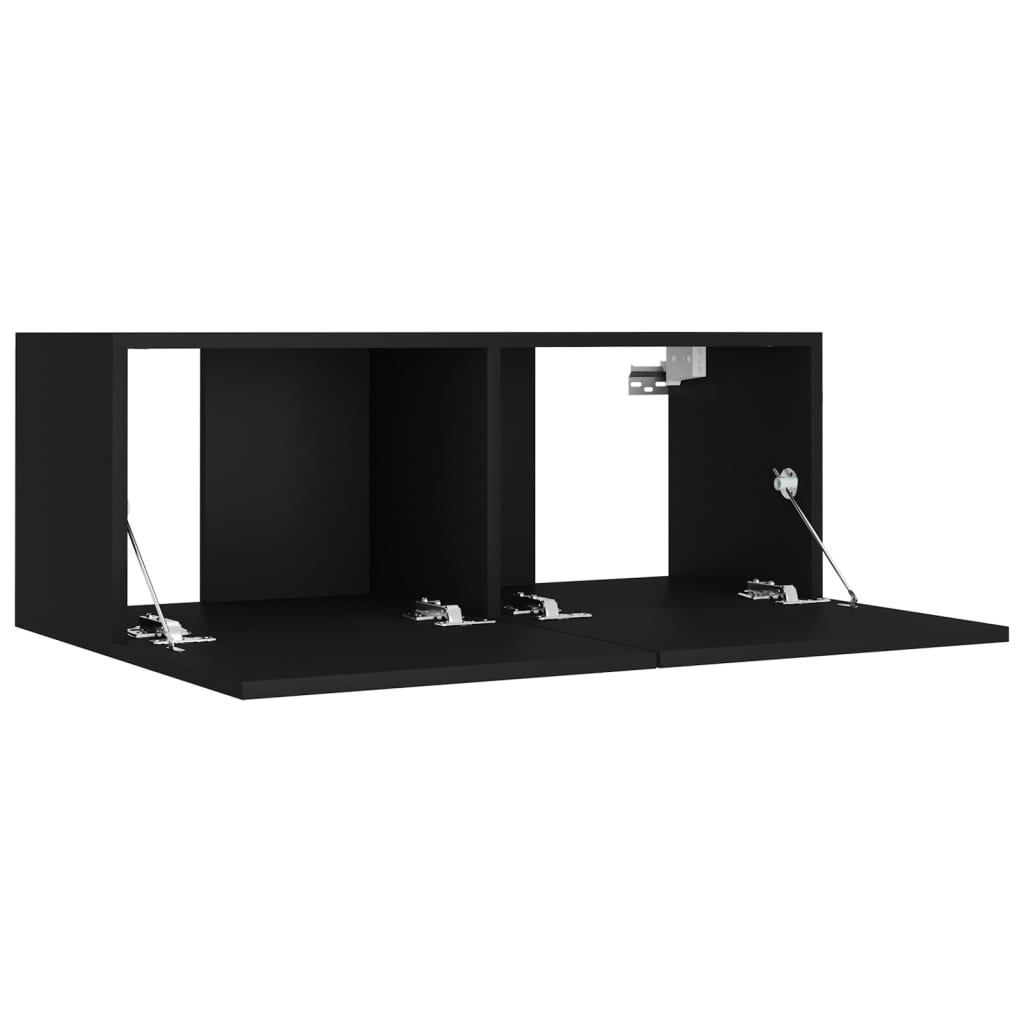 Ensemble de meubles TV 4 pcs Noir Bois d'ingénierie