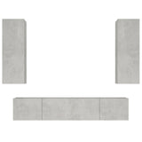 Ensemble de meubles TV 4 pcs Gris béton Bois d'ingénierie