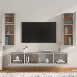 Ensemble de meubles TV 4 pcs Gris béton Bois d'ingénierie