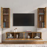 Ensemble de meubles TV 4 pcs Chêne fumé Bois d'ingénierie