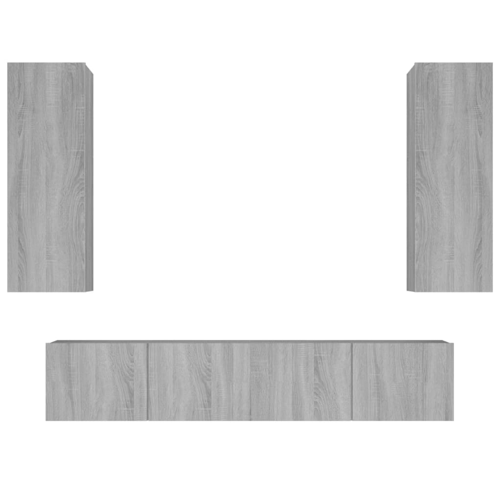 Ensemble de meubles TV 4 pcs Sonoma gris Bois d'ingénierie