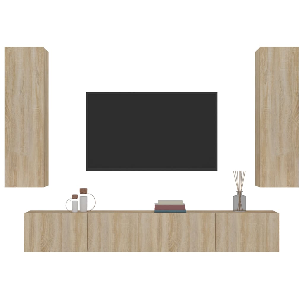 Ensemble de meubles TV 4 pcs Chêne sonoma Bois d'ingénierie